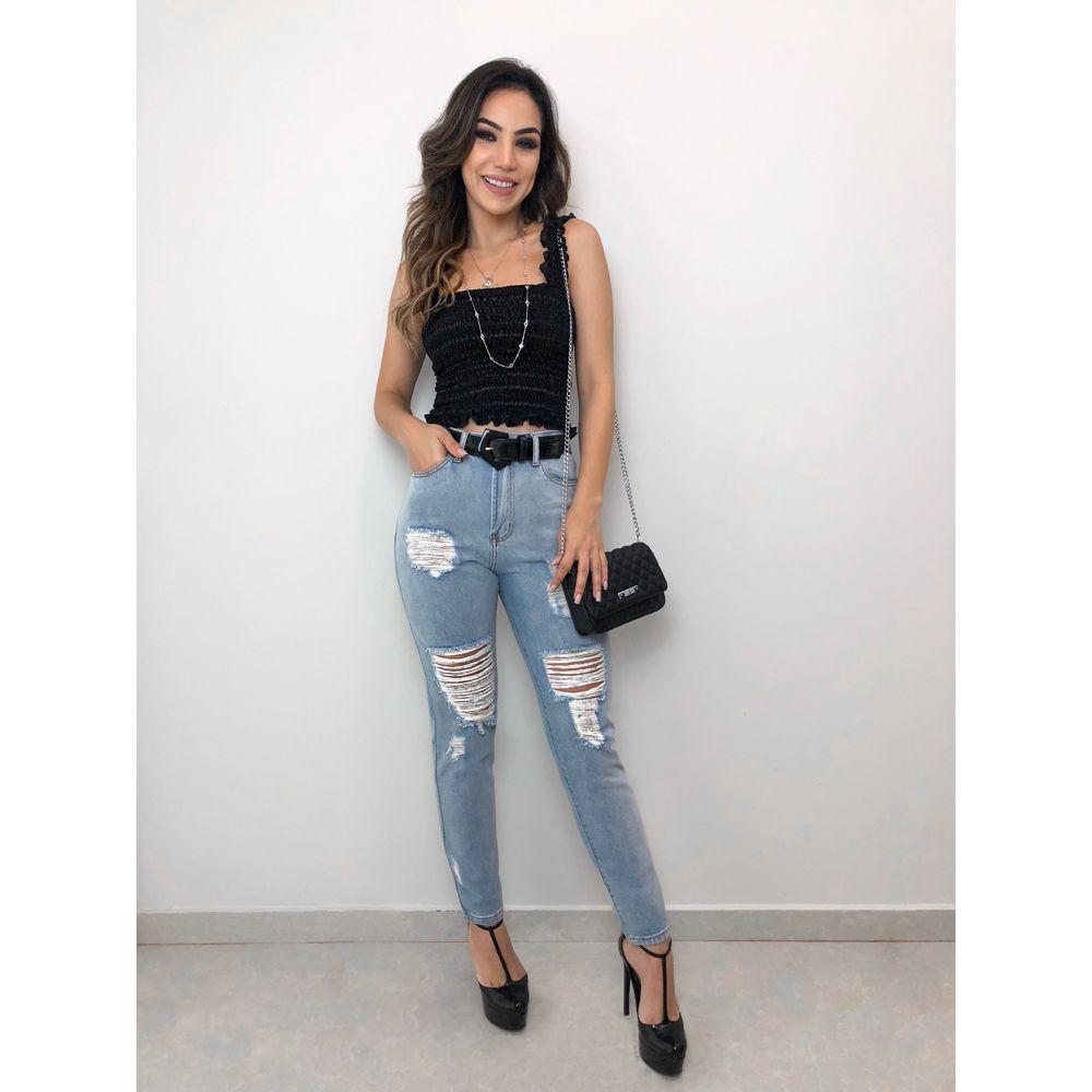 calça baggy destroyed