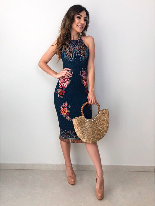 vestido midi borboleta mistica