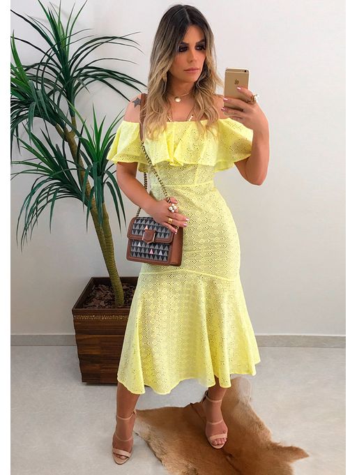 vestido laise amarelo