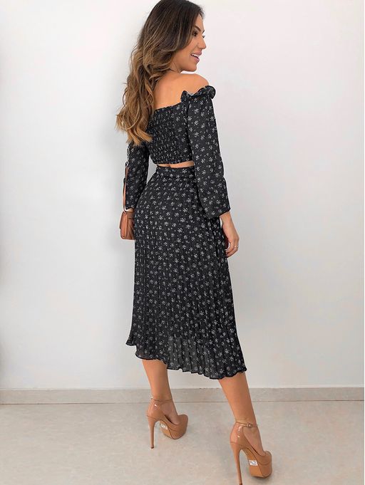 saia midi chiffon