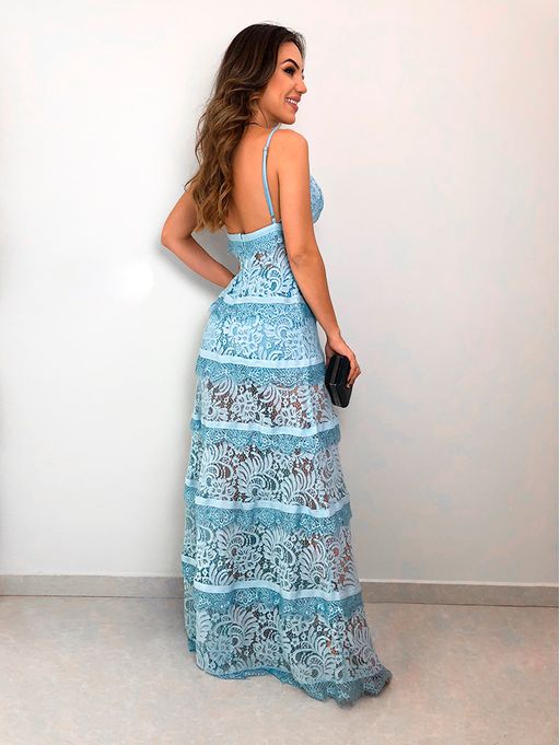 vestido com renda longo