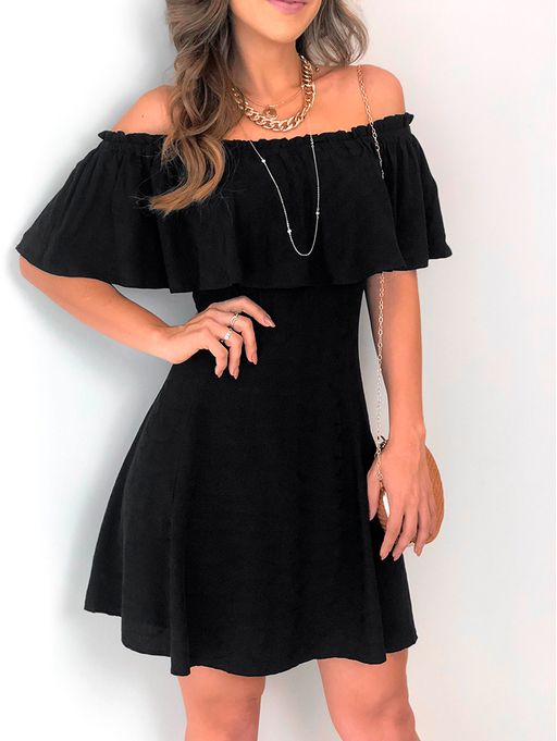 vestido viscose preto