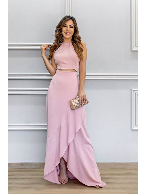 vestido longo rose comprar