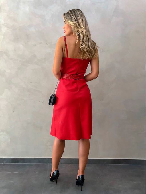 vestido de courino vermelho
