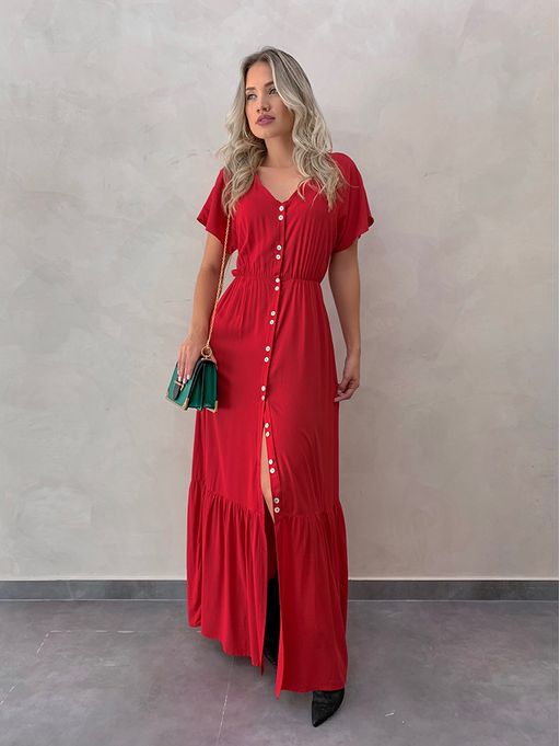 comprar vestido longo vermelho