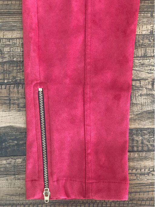 calça suede rosa