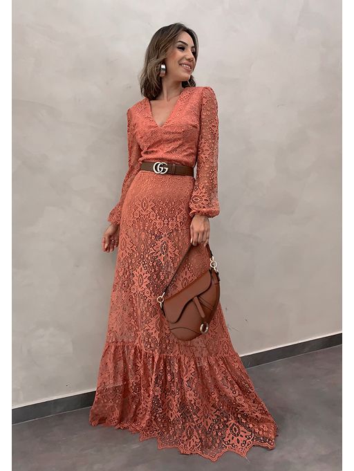 vestido longo barrado