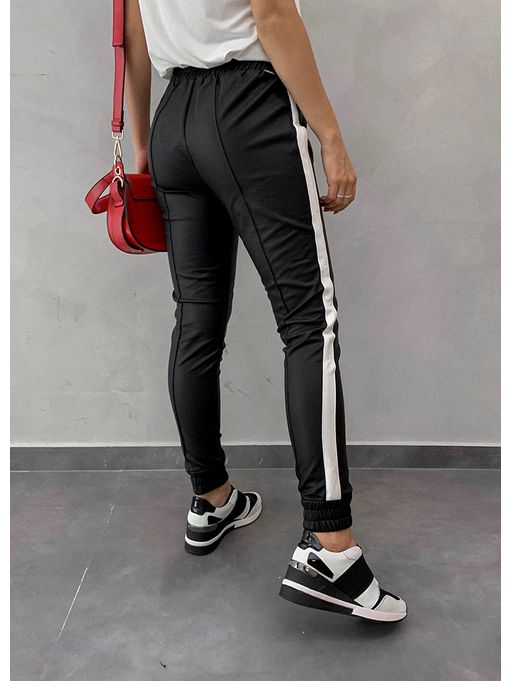 calça jogger listra branca