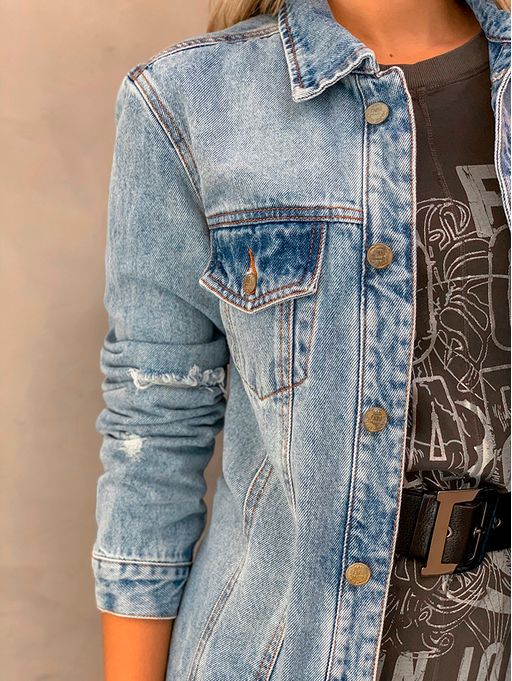 jaqueta jeans detonada farm