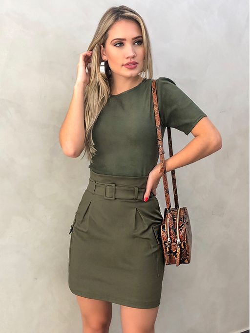 look com saia verde militar