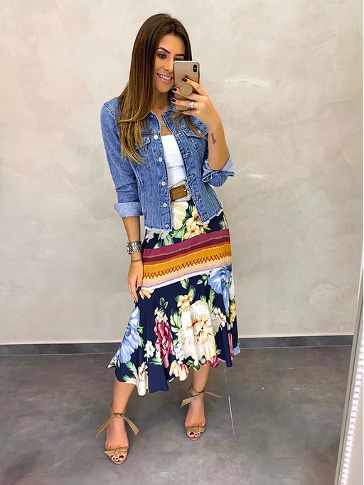 saia midi floral