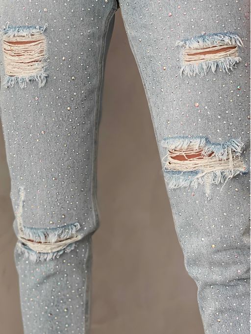 calça jeans com brilho