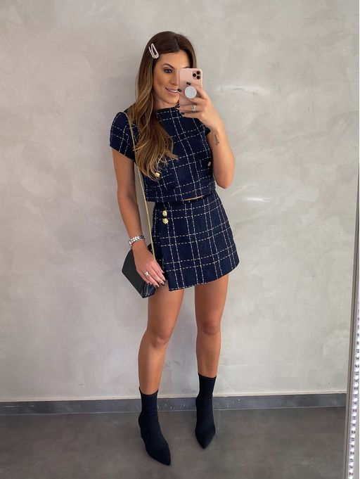 short saia tweed