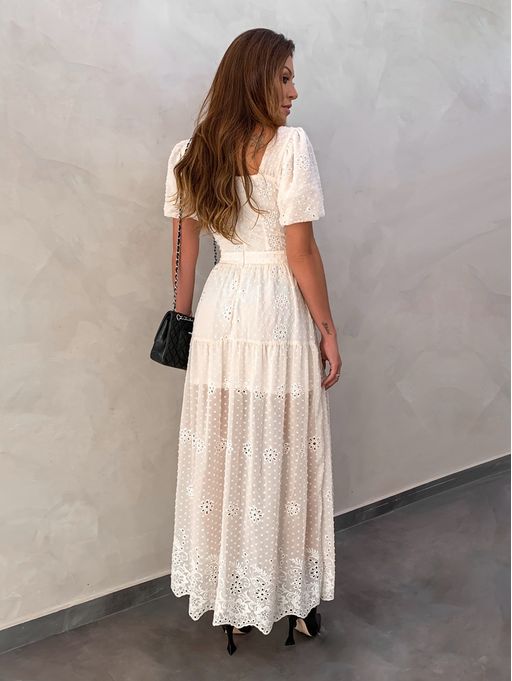 vestido longo de chiffon