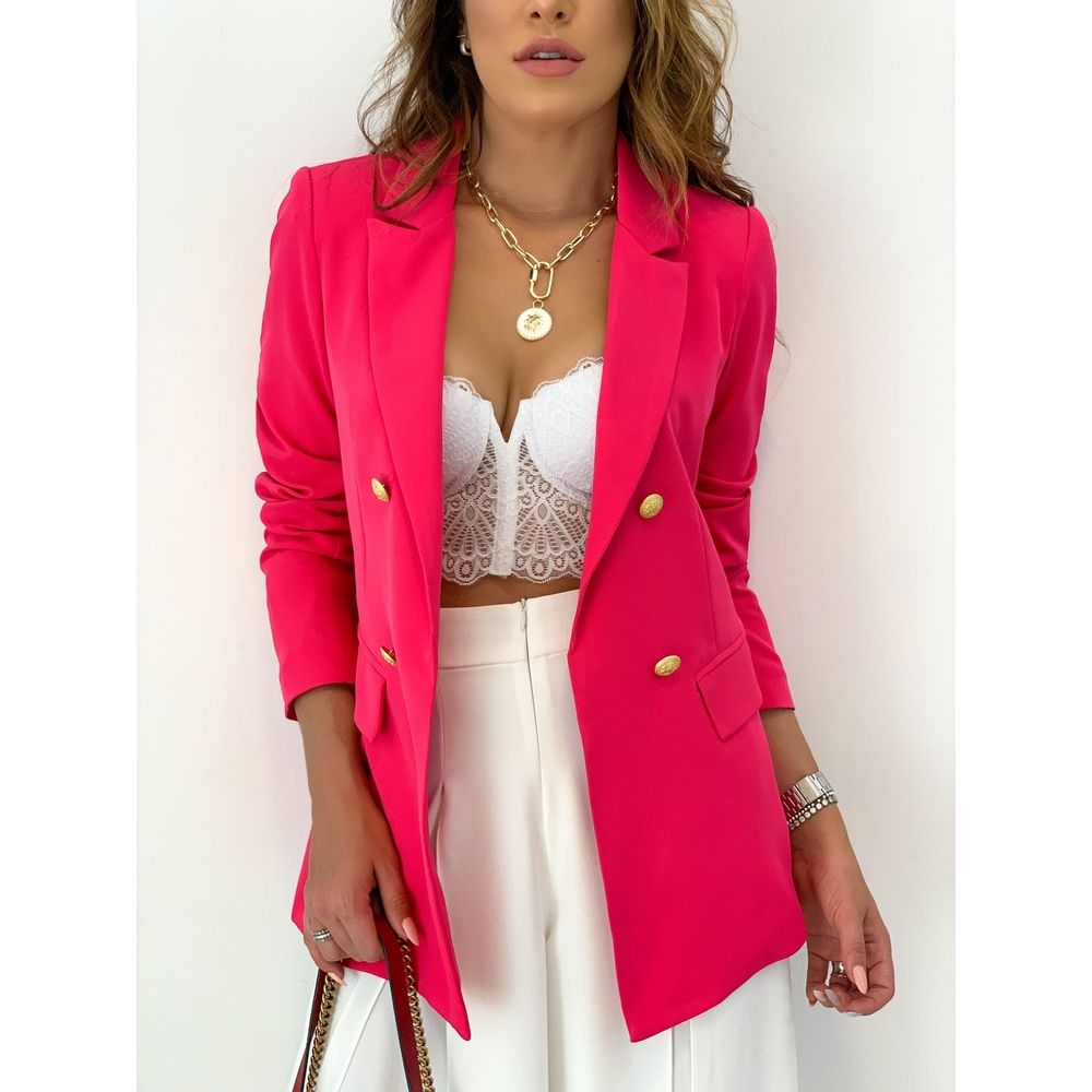 Blazer Maxi Pink Missouri Estacao Store Blazer Maxi Pink Missouri Estacao Store