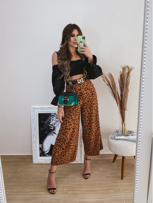 Calca Pantalona Onça Bicolor - Estacao Store