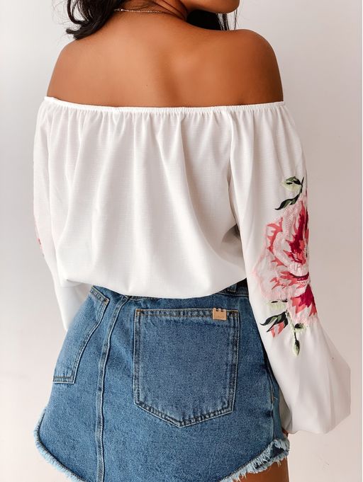 Blusa ombro a ombro lança perfume Clearance