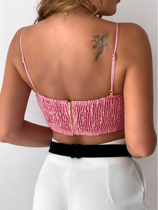 blusa rosa cetim