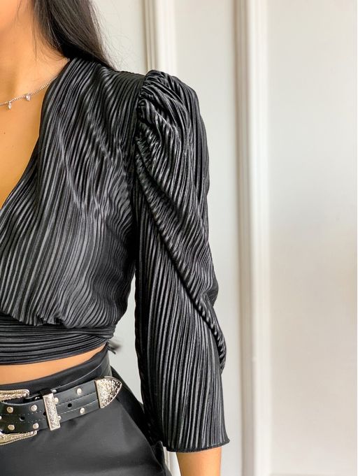 blusa plissada