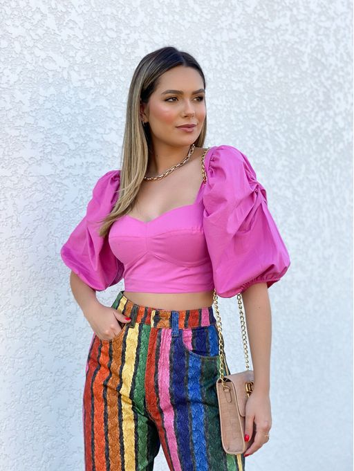 blusa farm rosa