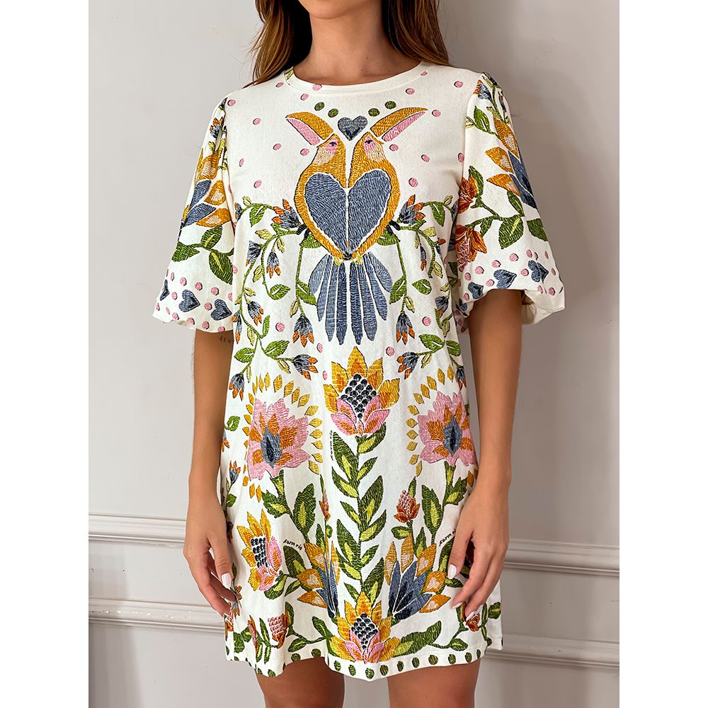 Vestido T-Shirt Manga Fofa Brisa De Verao Farm - Estacao Store